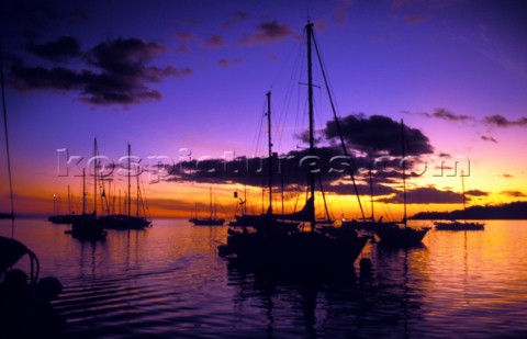 Anchorage at sunrise Fiji