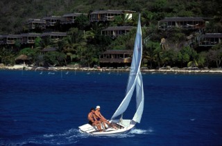 Dinghy sailing at the Bitter End yacht Club in Virgin Gorda, British Virgin Islands, Caribbean