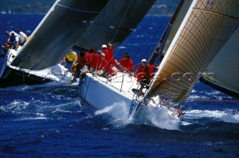 Two yachts racing upwind  Farr 40 World Championship 2002  USA