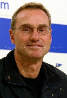 Chief Designer of Oracle BMW Racing, Bruce Farr. Louis Vuitton Cup, Press Conference. Auckland, New Zealand. Nov, 16. 2002  (Photo credit: Sergio Dionisio/Kos Picture Source