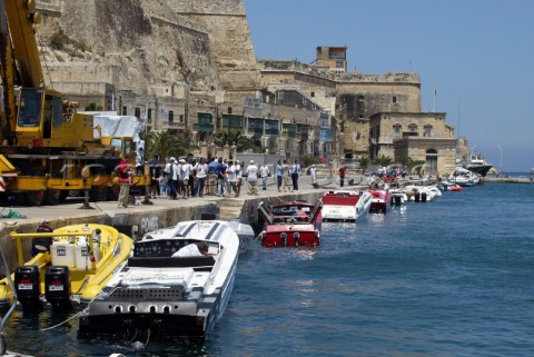 29504 Malta Valletta The fleet of powerboats waits patiently on the dock for the rough seas of 4 met