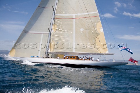PALMA MAJORCA  JUNE 17TH  The giant 44m JClass yacht Ranger sailing on the first day of the Superyac