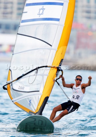 Qingdao China 20080811 2008 OLYMPICS  third day of racing in the Olympic Sailing Event Shahar Zubari