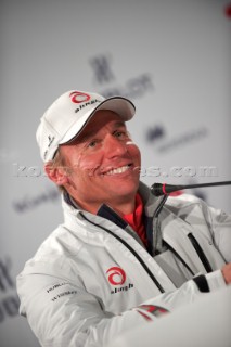 FEBRUARY 14TH 2010, VALENCIA, SPAIN: Alinghi press conference with Ernesto Bertarelli at the 33rd Americas Cup in Valencia, Spain