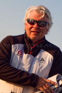 Valencia, 2/12/10. Alinghi5 33rd Americas Cup. Alinghi5 day 5 race 1 off dock. Brad Butterworth.  Editorial Use Only.
