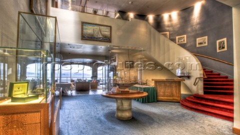 The interior of the St Francis Yacht Club on San Francisco Bay provides the perfect vantage point fo