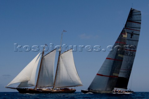 Team Origins GBR75 makes its maiden voyage from Port Americas Cup in Valencia in company with the ya