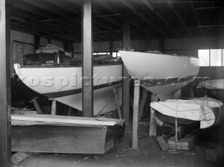 The boat shed at Lorimers Yard in Scotland in 1930