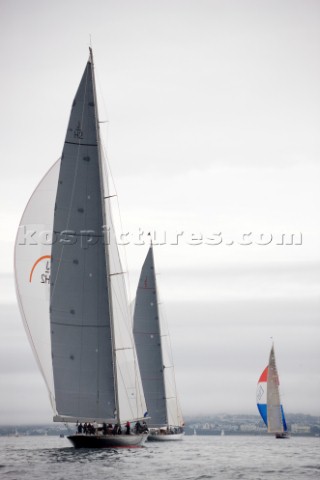J Class fleet racing in Falmouth 2012