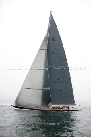 J Class Rainbow racing in Falmouth UK during 2012