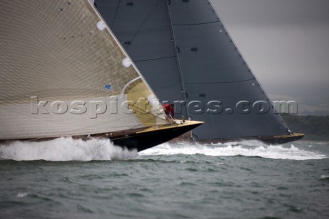JULY 18  COWES UK the J Class yacht Velsheda racing in the J Class Regatta on The Solent Isle of Wig