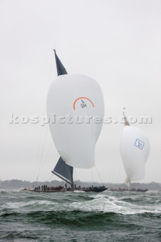 JULY 18  COWES UK the J Class yacht Rainbow racing in the J Class Regatta on The Solent Isle of Wigh