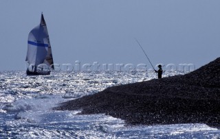 Fishing & sailing at Hurst Castle