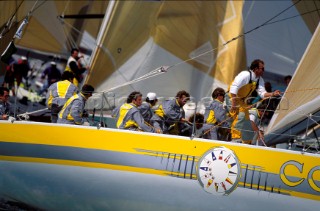 Oracle - IOR Regatta in Lymington 1991. Corum rounds the top mark.