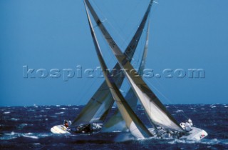 White Crusader and USA 12 meter match racing