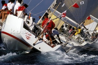 Tight racing in windy conditions