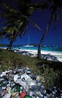 Garbage and rubbish on the beach