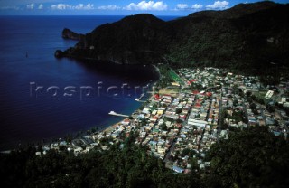 Travel scenes and destinations around the Caribbean Island of St Lucia. Soufriere near the two Pietons.