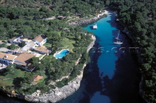 Yachts anchored in inlet - Mallorca