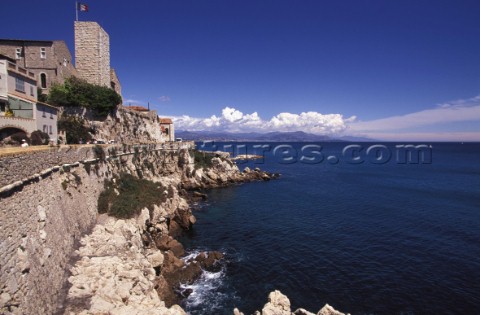 The coast around the French Mediterranean sea port of Antibes