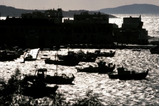 Silloet Greece Harbour