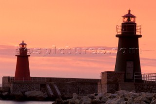 Port entrance at dawn Giglio Porto