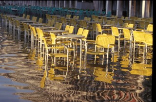 Flooding in St Marks Square Venice, Italy