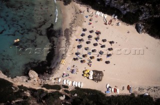 Aerail view of sandy beach