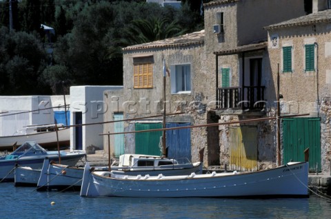 Fishing boats moored in old harbour