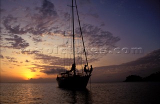 Anchorage at sunrise, Fiji