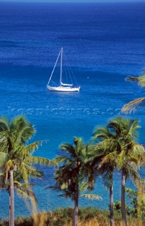 Yacht at anchor, Fiji