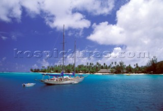 Idyllic anchorage off Pacific island