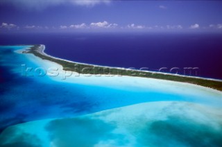 Barrier Reef and sand banks off Bora Bora, French Polynesia