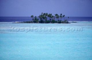 Desert island near Bora Bora, Polynesia.