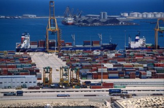 Commerical port in Valencia, Spain
