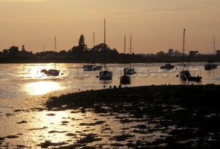 Bosham harbour at low tide, near Chichester, UK