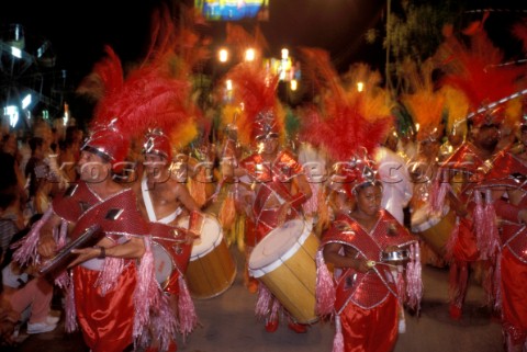 Colours and costumes at the Mardi Gras Carnival Celebration Rio de Jiniero Brazil