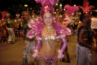 Colours and costumes at the Mardi Gras Carnival Celebration Rio de Jiniero Brazil