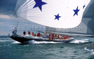 Classic J Class yacht Endeavour under spinnaker