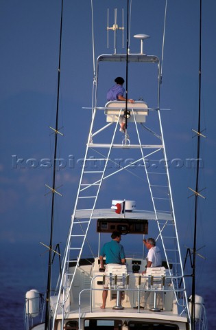 Tower on game fishing boat