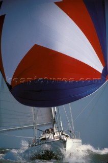 Oyster yacht Heaven Can Wait cruising in the UK under spinnaker