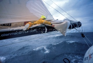 Ellen MacArthur on Kingfisher. ©Rick Tomlinson/Kos Picture Source. 34.5872. Kingfisher