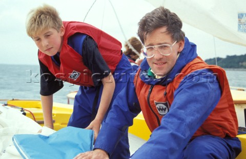 Learning to sail in a Topper dinghy