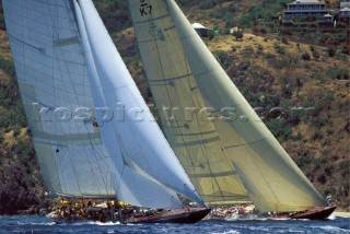 J Class racing during Antigua Race Week