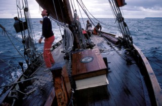 Onboard the classic Pilot Cutter Hirta