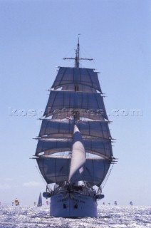 Tall ship under sail