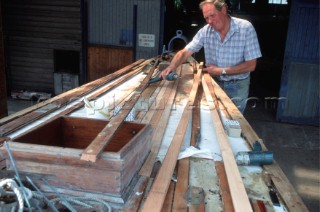 Boat Builder restoring a classic yacht