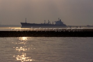 Oil tanker unloading at Calshot