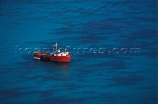 Moored fishing boat