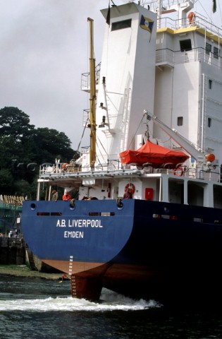 Stern of commercical ship AB Liverpool